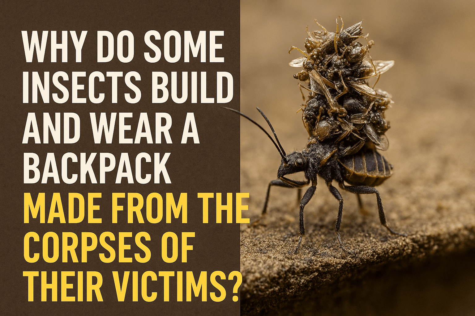 Why do some insects build and wear a backpack made from the corpses of their victims?