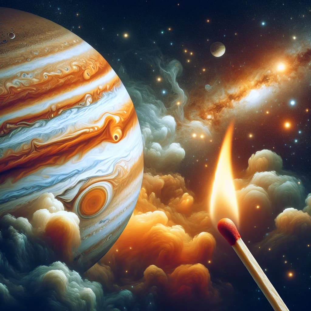 Could you ignite Jupiter's entire hydrogen atmosphere by tossing a single lit match into its clouds?