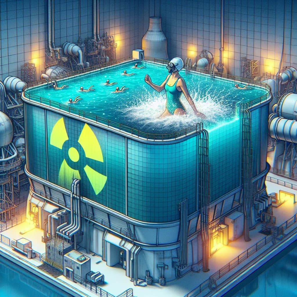 Could you swim in a spent nuclear fuel pool because the water acts as an incredible radiation shield?