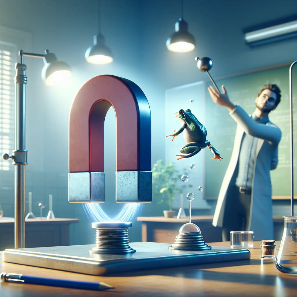 Could you theoretically use a powerful enough magnet to levitate a living frog in mid-air?