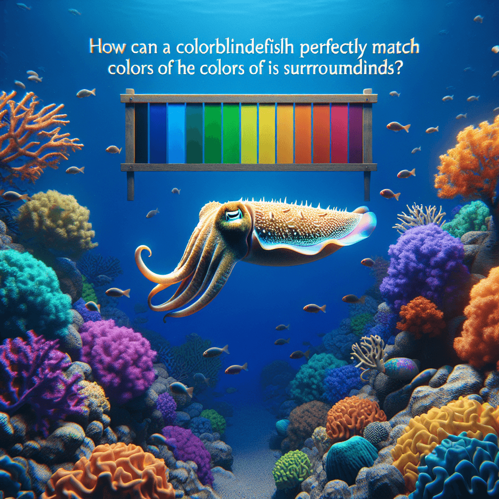 How can a colorblind cuttlefish perfectly match the colors of its surroundings?