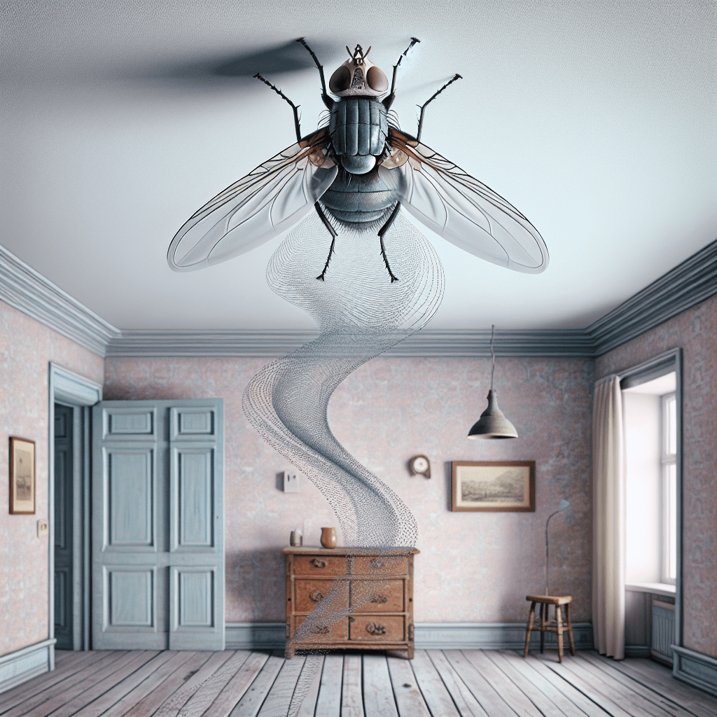 How can a housefly land perfectly upside down on the ceiling?
