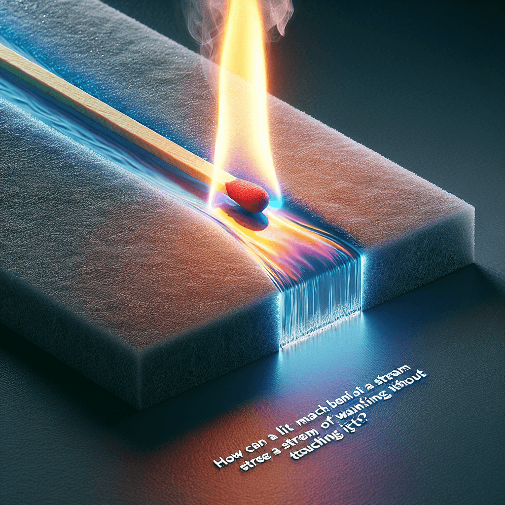 How can a lit match bend a stream of running water without touching it?