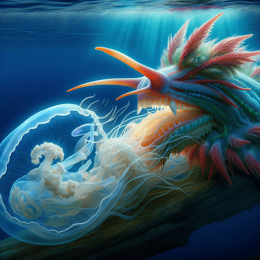 How can a sea slug eat a jellyfish's stingers and then use them for its own defense?