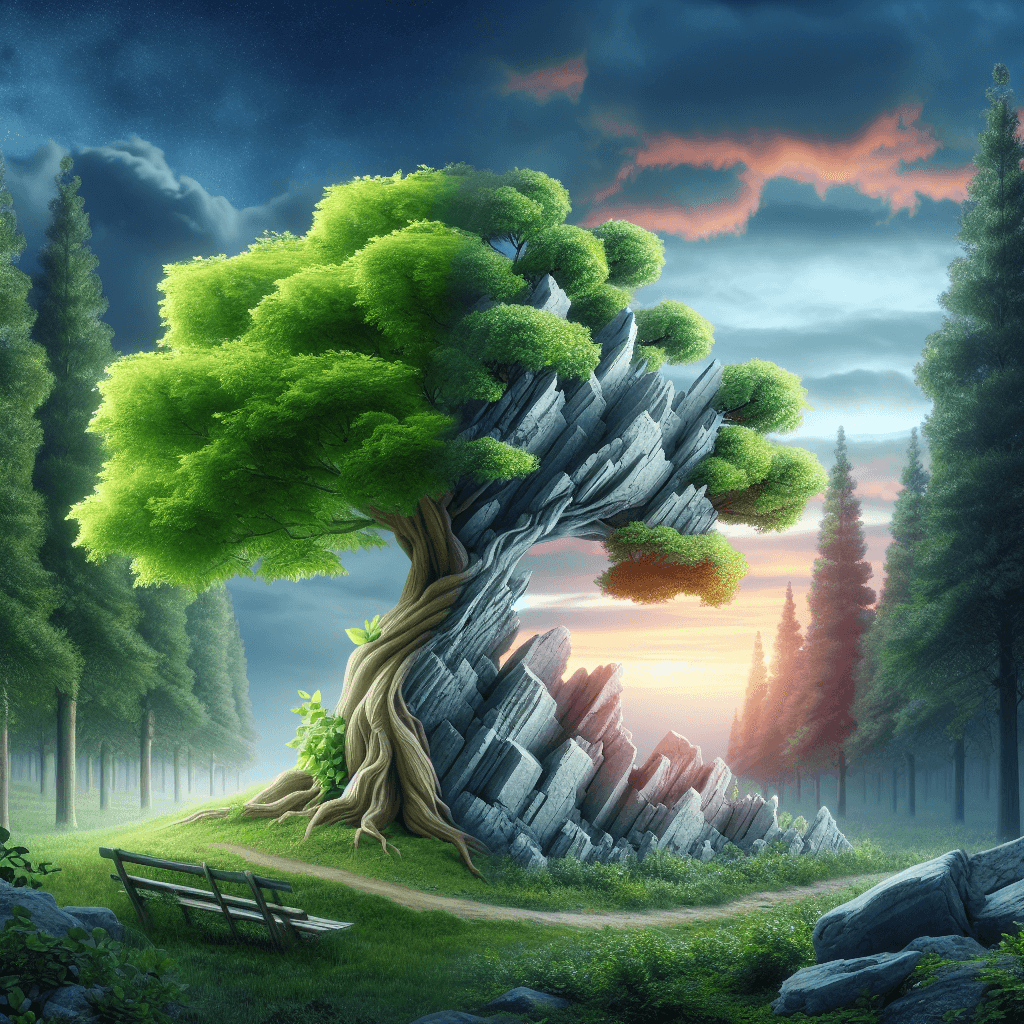 How can a tree turn completely into solid stone?