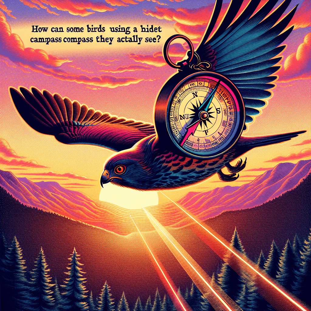 How can some birds navigate using a built-in compass they can actually see?