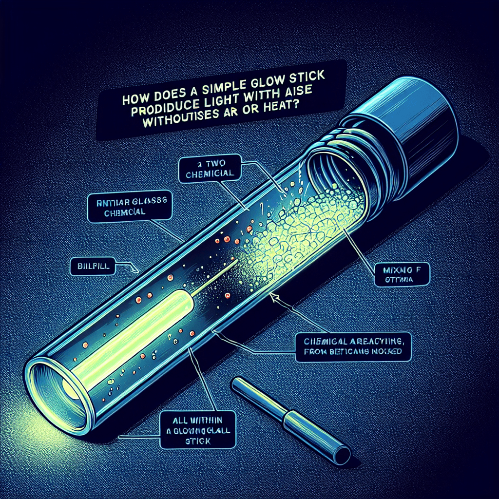 How does a simple glow stick produce light without batteries or heat?