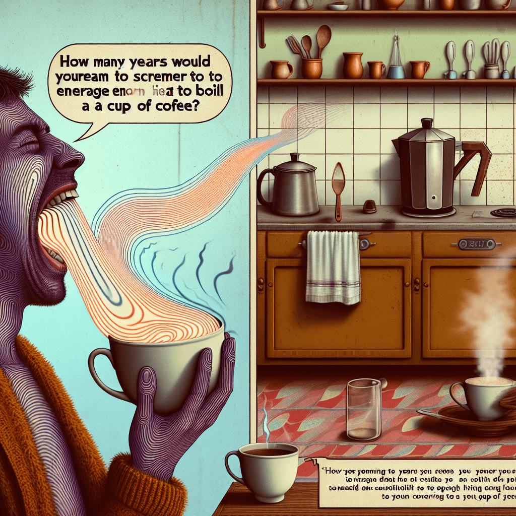 How many years would you have to scream to generate enough heat to boil a cup of coffee?