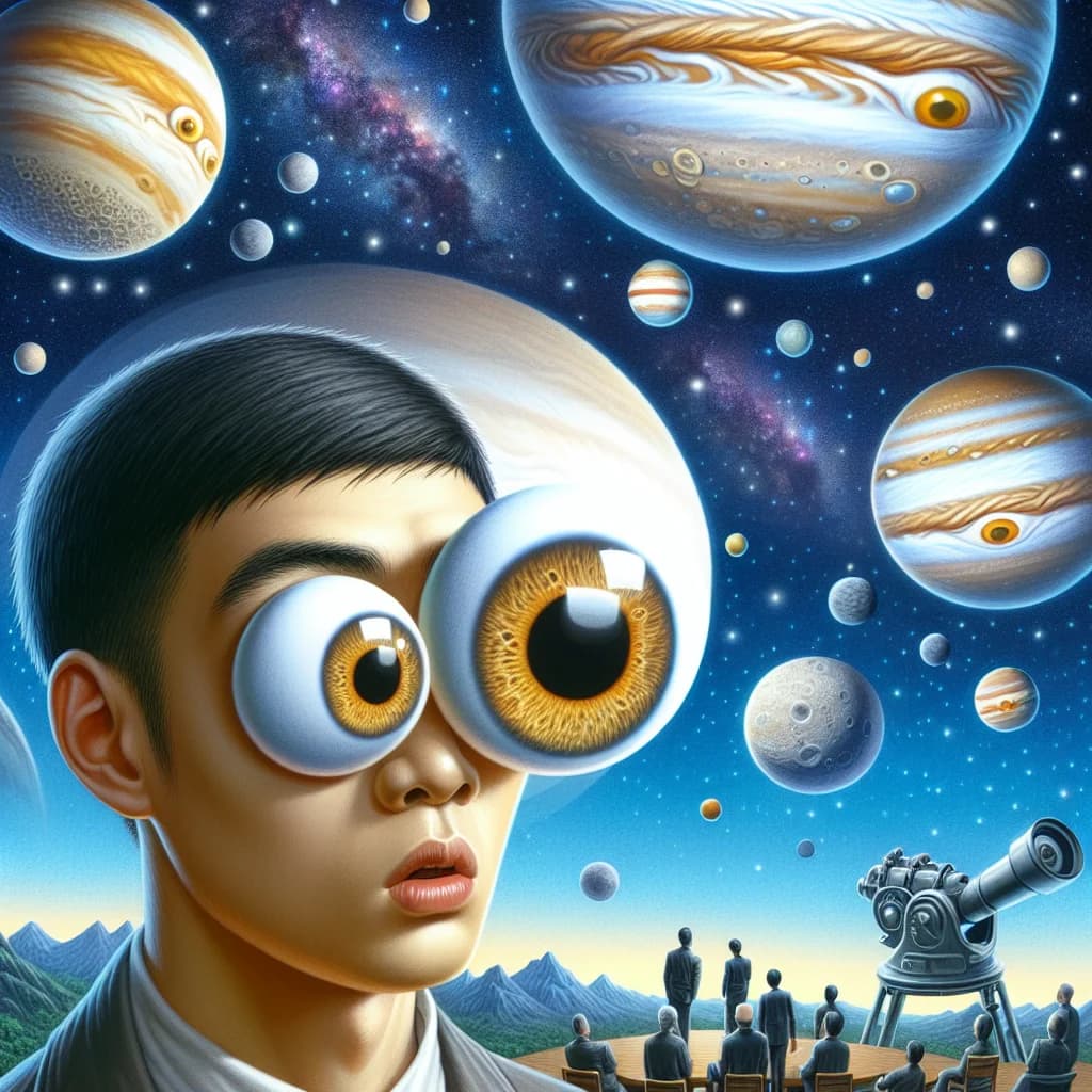 If human eyes were the size of dinner plates, could we see the moons of Jupiter without telescopes?