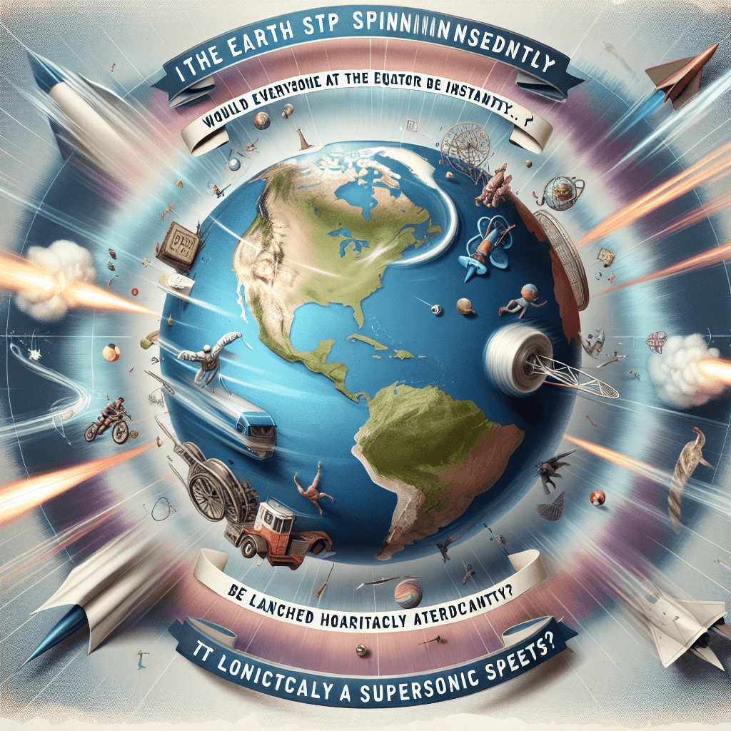 If the Earth stopped spinning instantly, would everyone at the equator be launched horizontally at supersonic speeds?