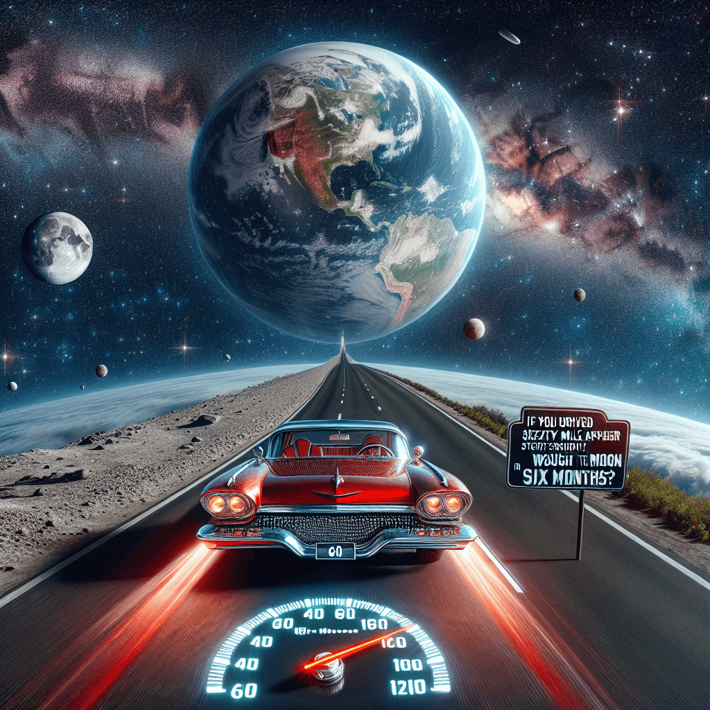 If you drove a car sixty miles per hour straight up, would you reach the Moon in six months?