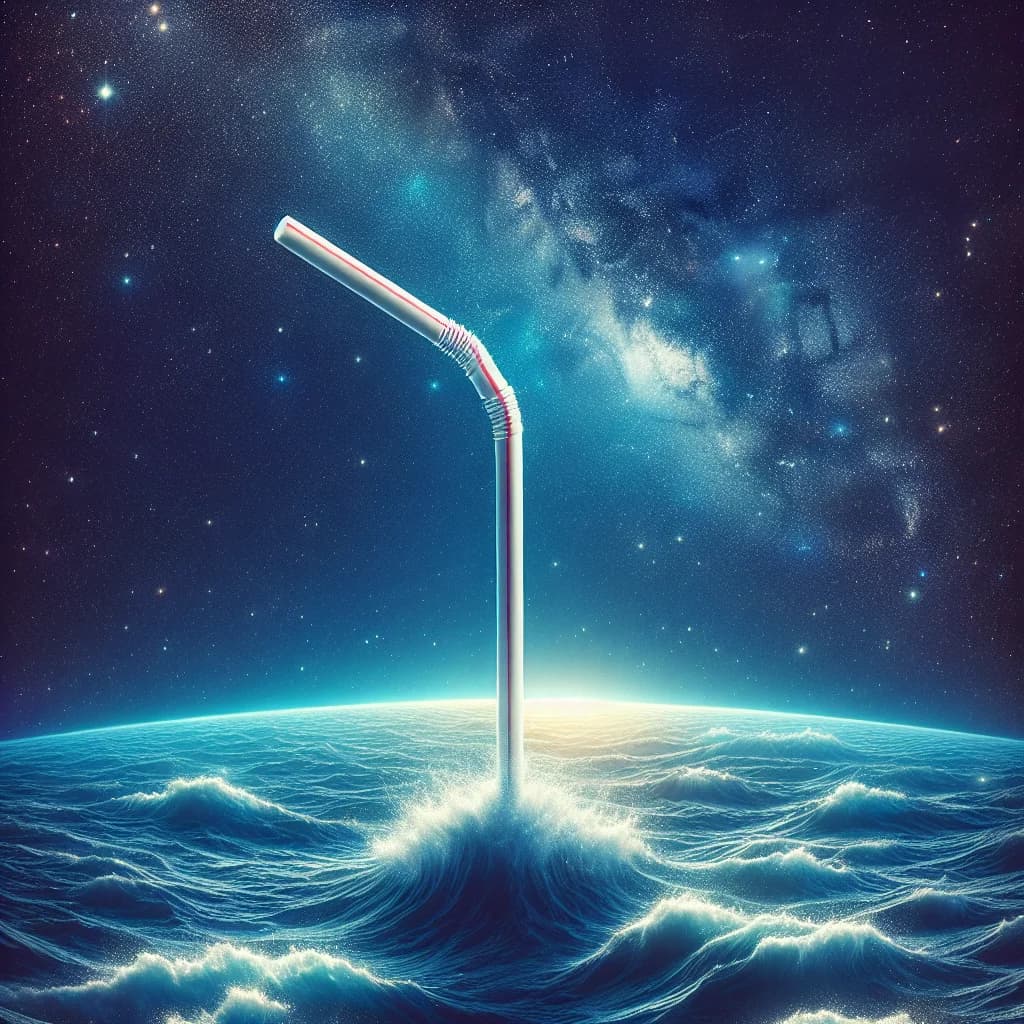 If you placed a giant straw into the ocean from orbit, could you actually suck the water into space?