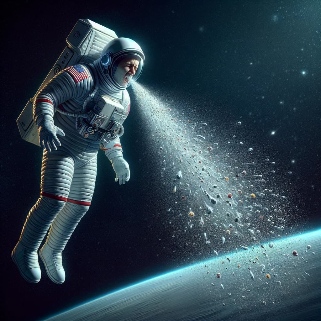If you sneezed in microgravity, why would the recoil propel your body backward like a tiny rocket engine?