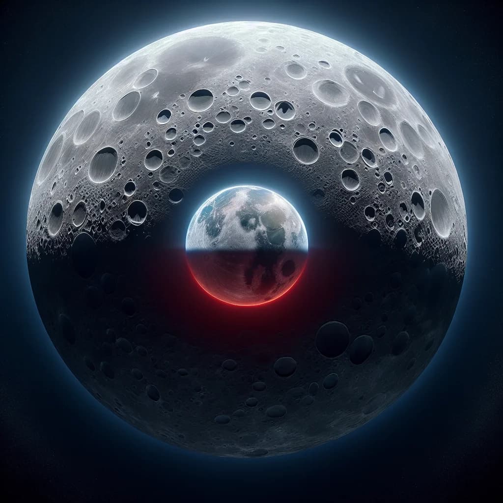 If you stood on the Moon during a lunar eclipse, why would Earth appear as a glowing red ring?