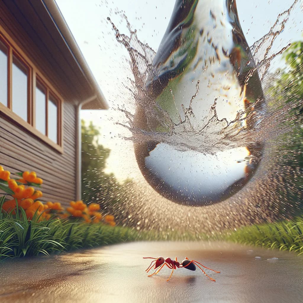 If you were ant-sized, why would a single raindrop hit you with the force of a car?