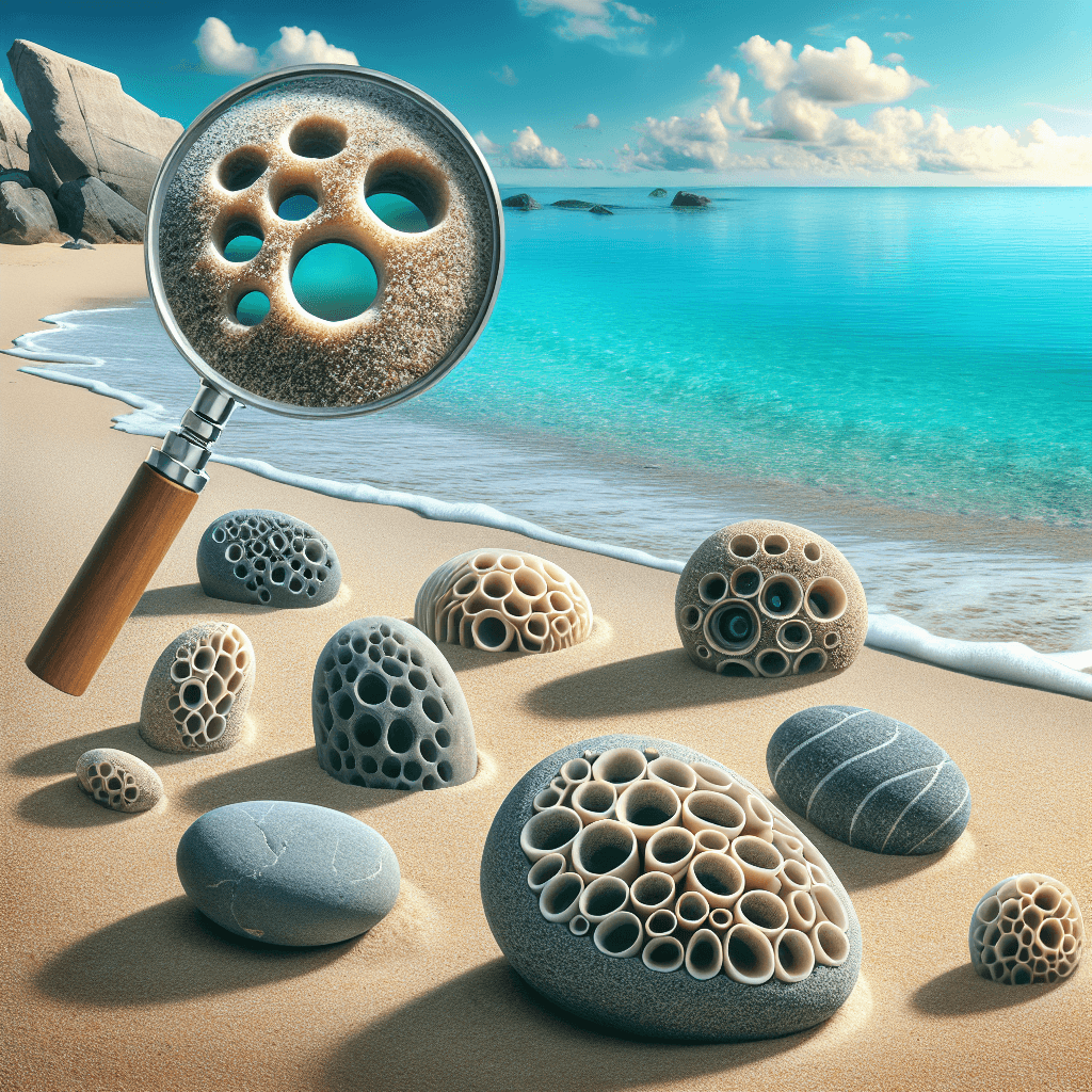 What creates the perfectly smooth holes you sometimes find in beach stones?