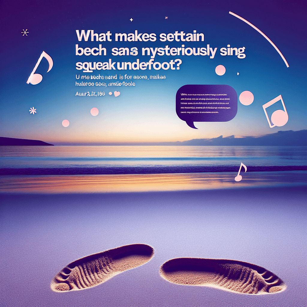 The Secret Symphony: What Makes Certain Beach Sands Mysteriously Sing or Squeak Underfoot?
