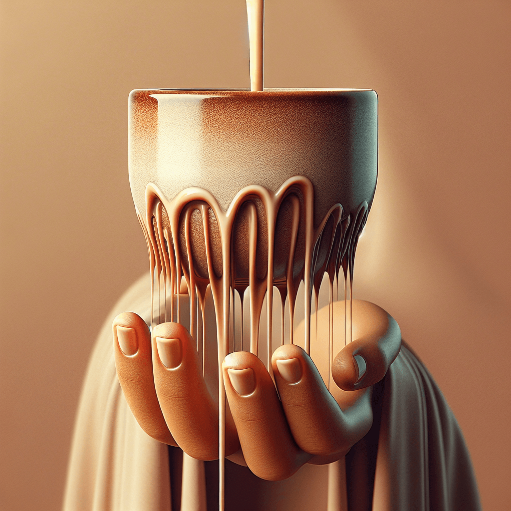 What makes liquid dribble down the side of a cup when you try to pour slowly?