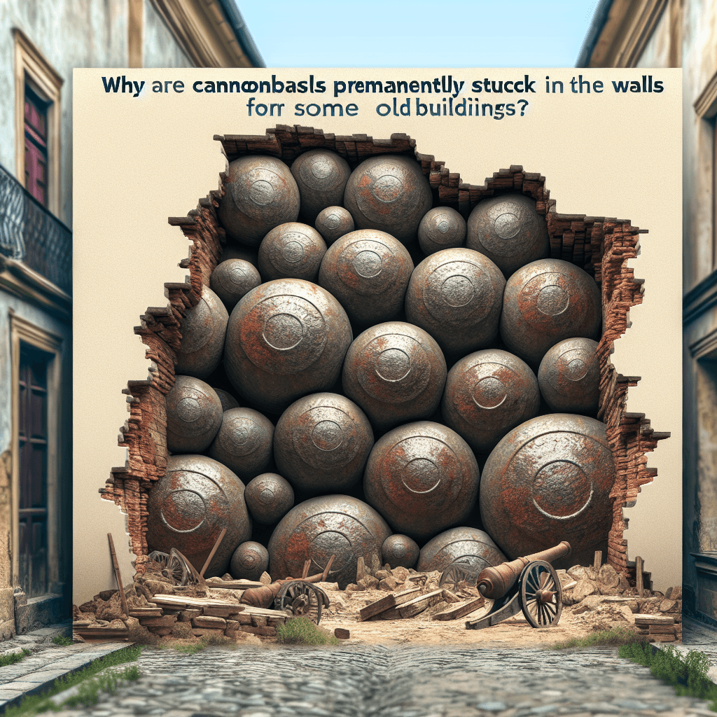 Why are cannonballs permanently stuck in the walls of some old buildings?