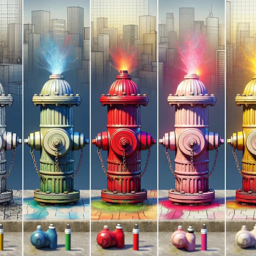 Why are fire hydrant tops painted specific colors to indicate the available water flow for firefighters?