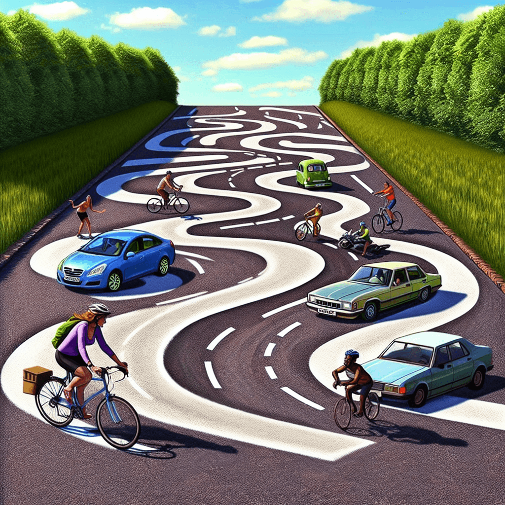 Why are some roads intentionally painted with confusing wavy lines?