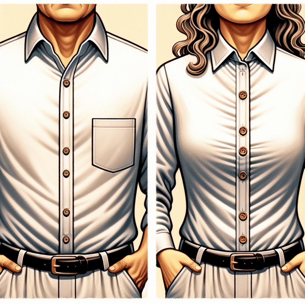 Why are the buttons on male and female shirts traditionally placed on opposite sides?
