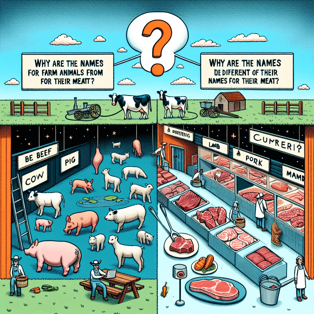 Why are the names for farm animals different from the names for their meat?
