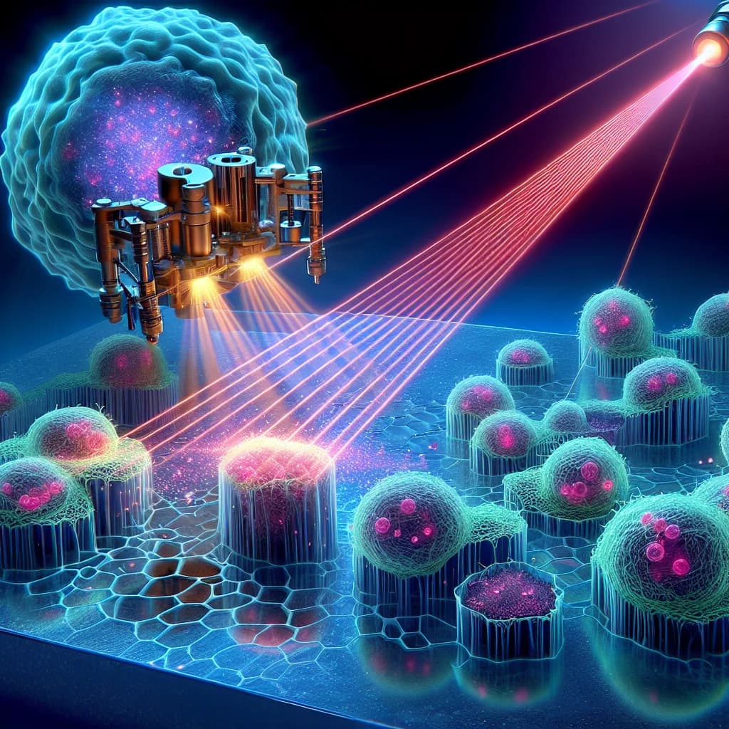 Why can a laser beam act as a tractor beam to move individual living cells?