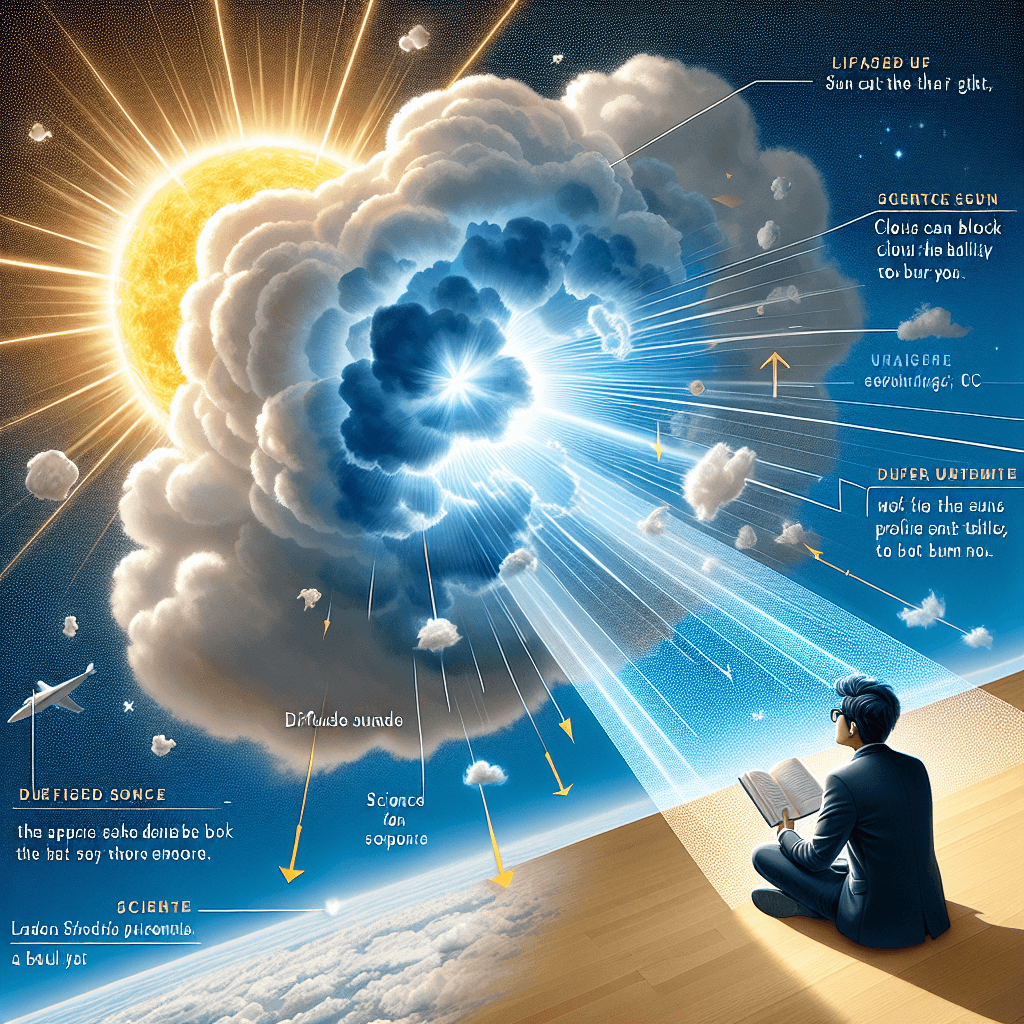 Why can clouds block the suns light but not its ability to burn you?