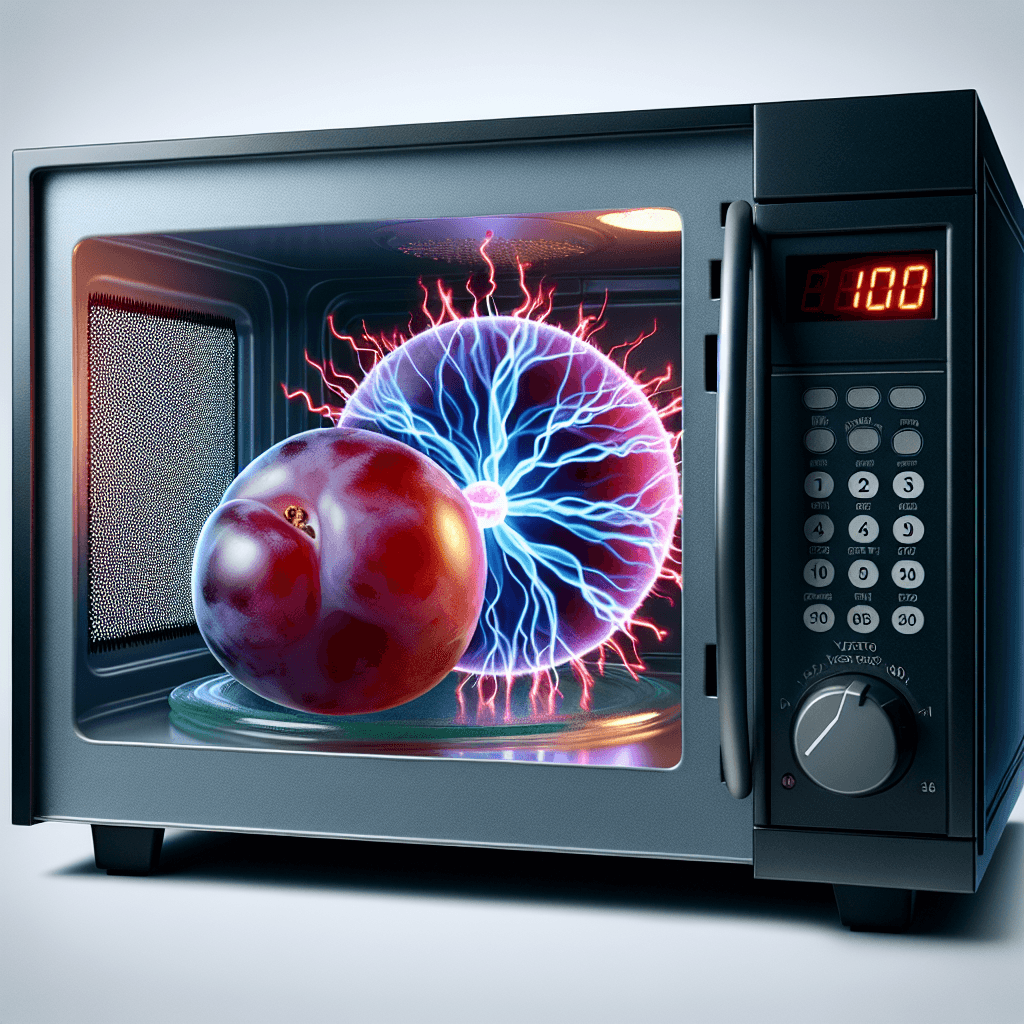 Why can microwaving two grapes together create a ball of plasma?
