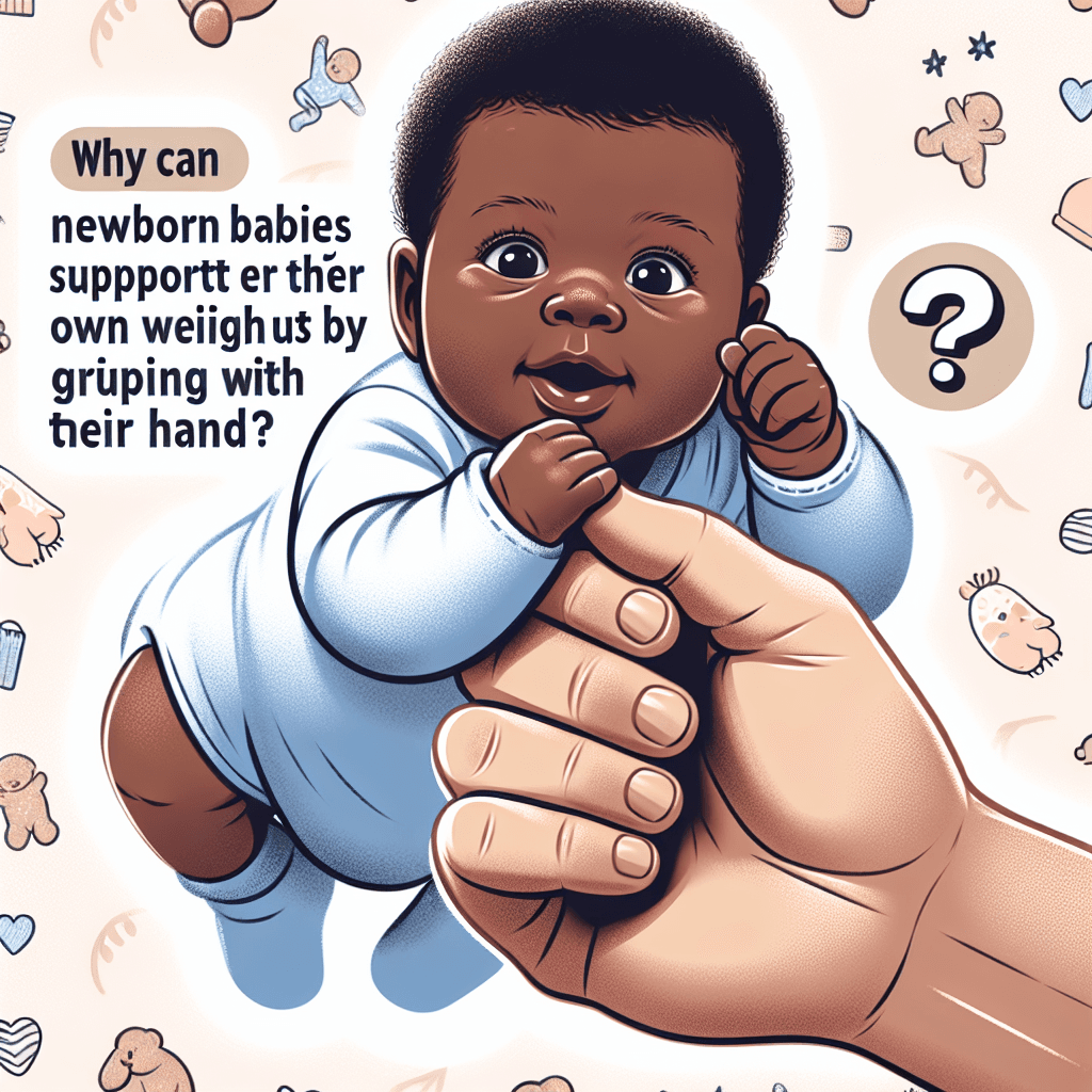 Why can newborn babies support their own body weight just by gripping with their hands?