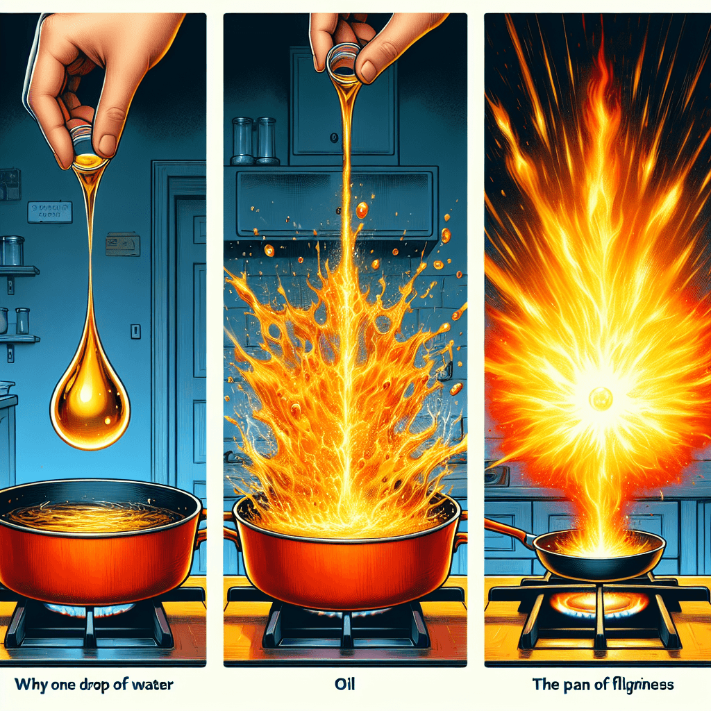 Why can one drop of water make a pan of hot oil erupt in flames?