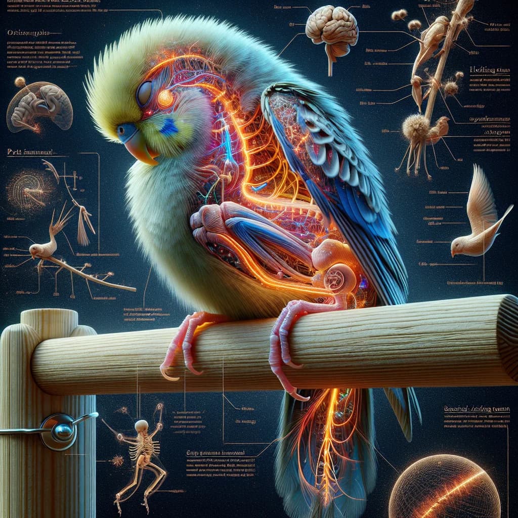 Why can pet birds sleep while standing on a perch without falling off due to a specialized locking tendon?