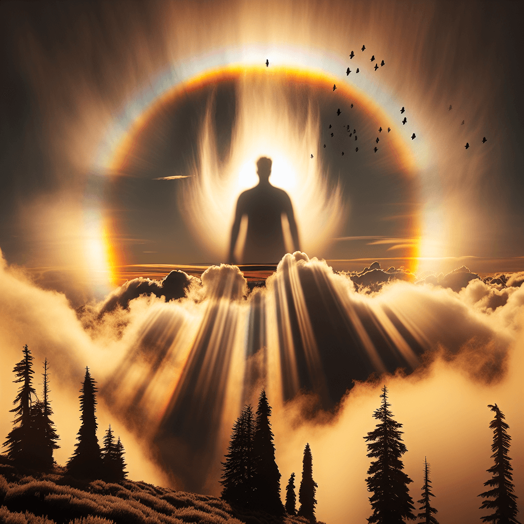 Why can you sometimes see a ghostly rainbow-ringed shadow of yourself in the clouds?