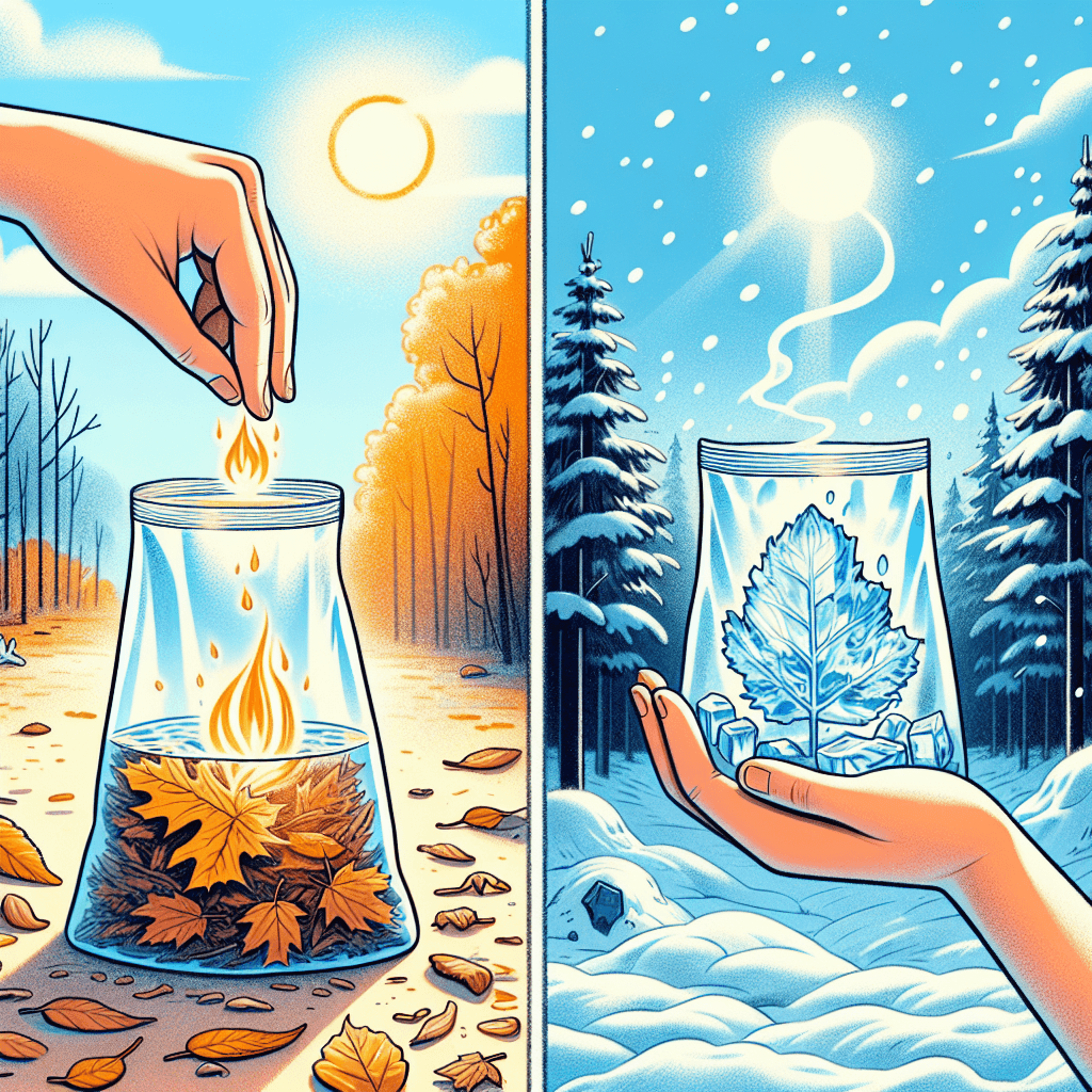 Why can you start a fire using a clear bag of water or a piece of ice?