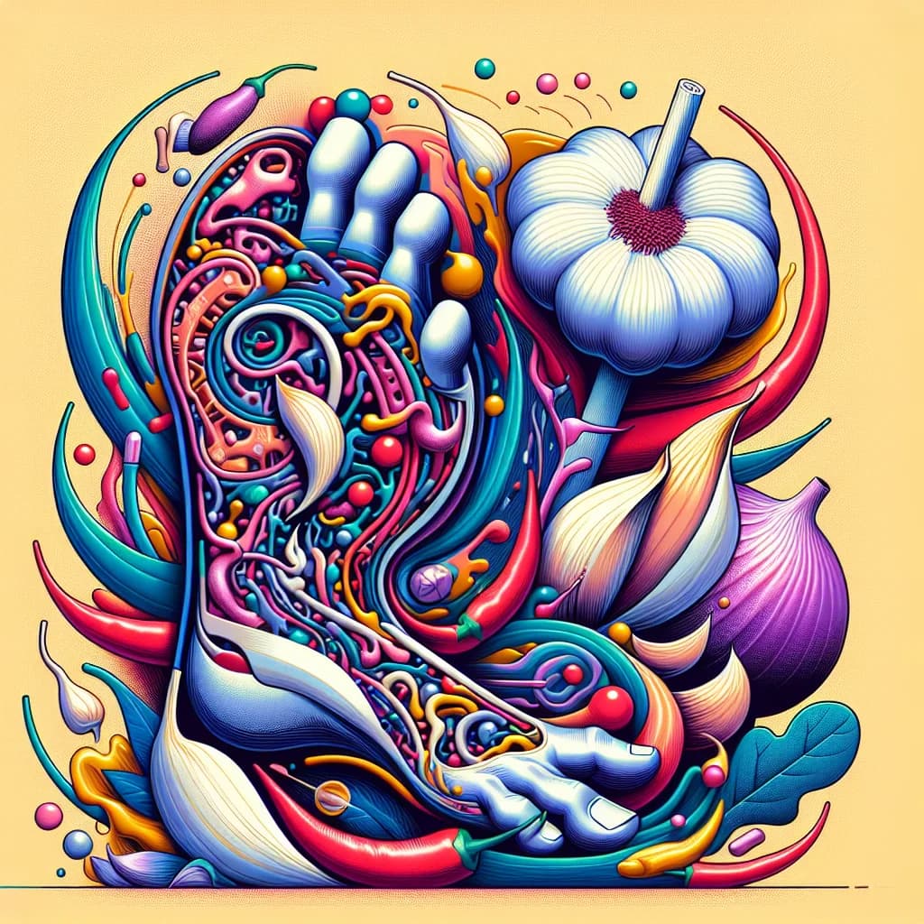 Why can you taste garlic in your mouth if you rub a raw clove on your feet?