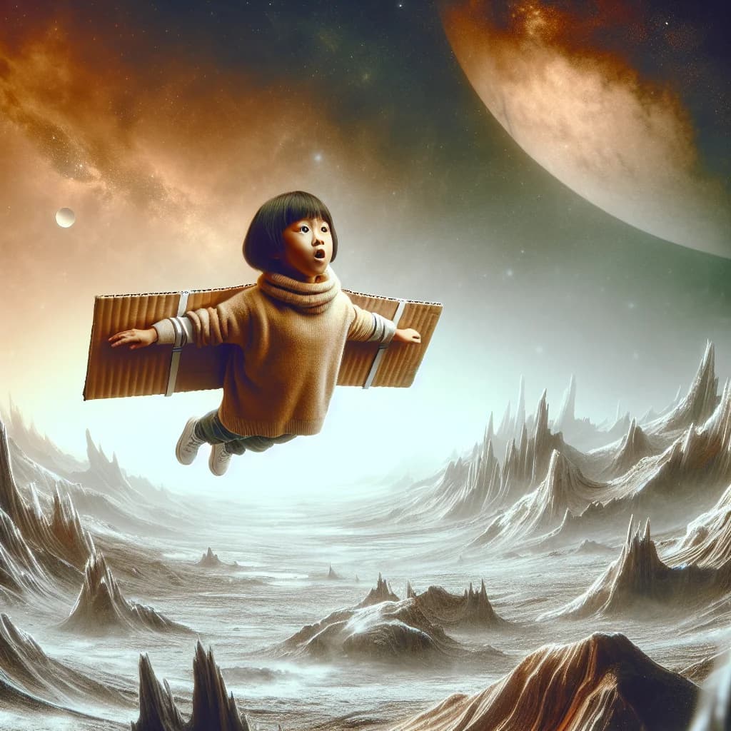 Why could a human fly on Saturn’s moon Titan by simply flapping cardboard wings attached to their arms?