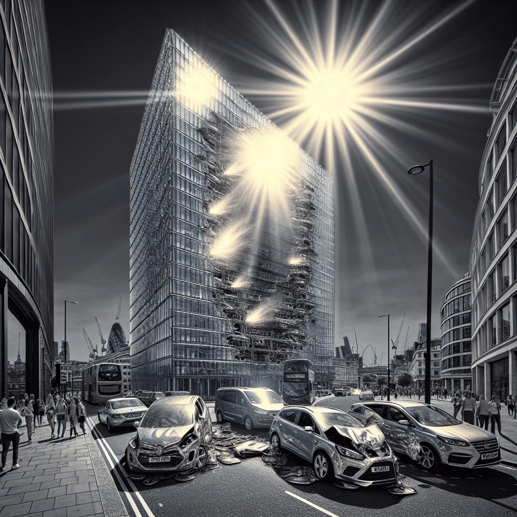 Why did a London skyscraper once accidentally melt cars on the street?