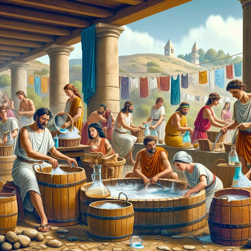 Why did ancient Romans use fermented human urine as a key ingredient in their laundry and mouthwash?