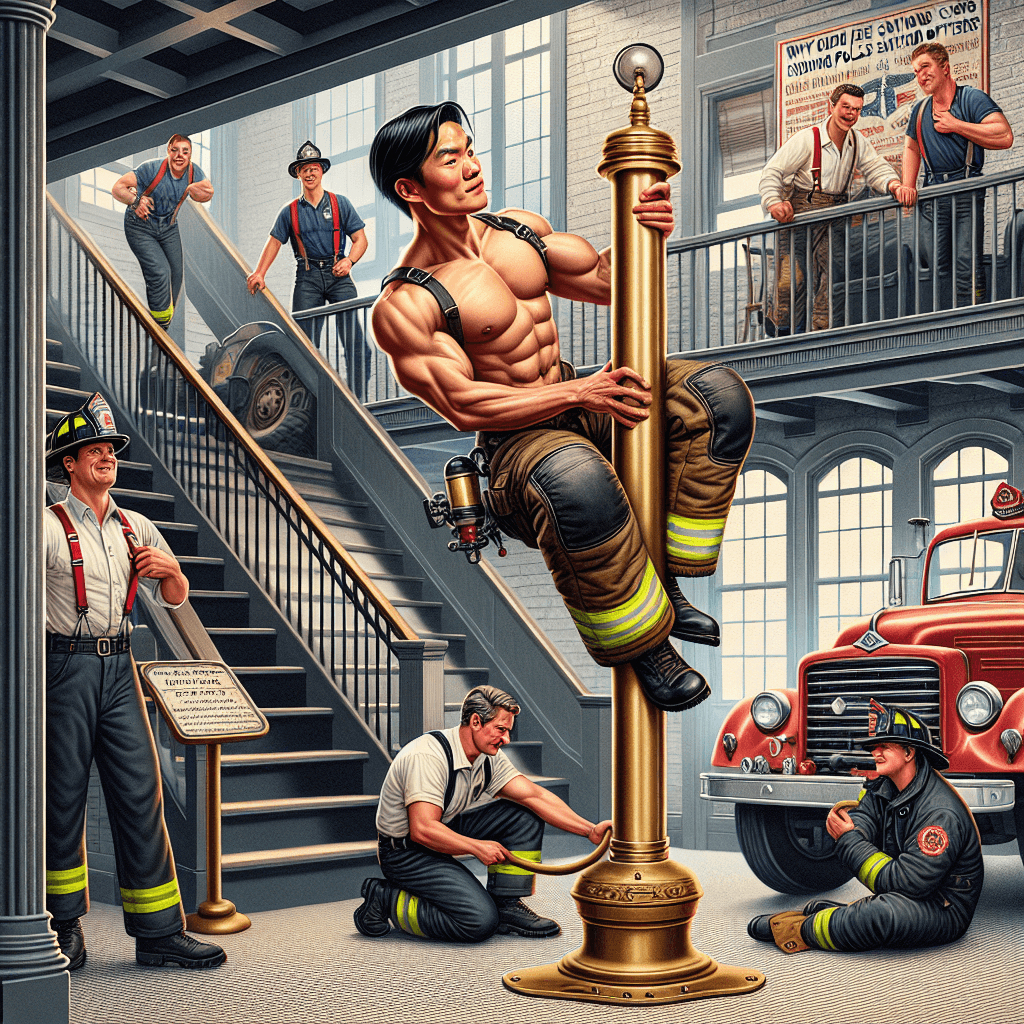 Why did fire stations start using sliding poles instead of stairs?
