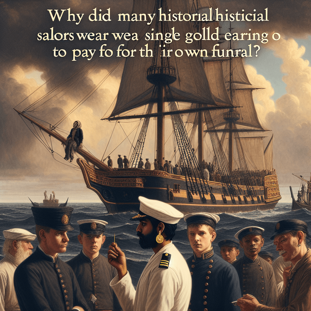 Why did many historical sailors wear a single gold earring to pay for their own funeral?