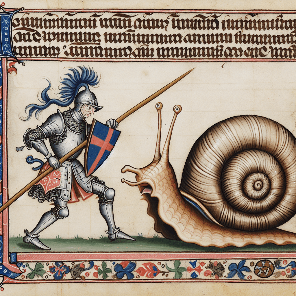 Why did medieval scribes constantly draw pictures of knights fighting giant snails in book margins?