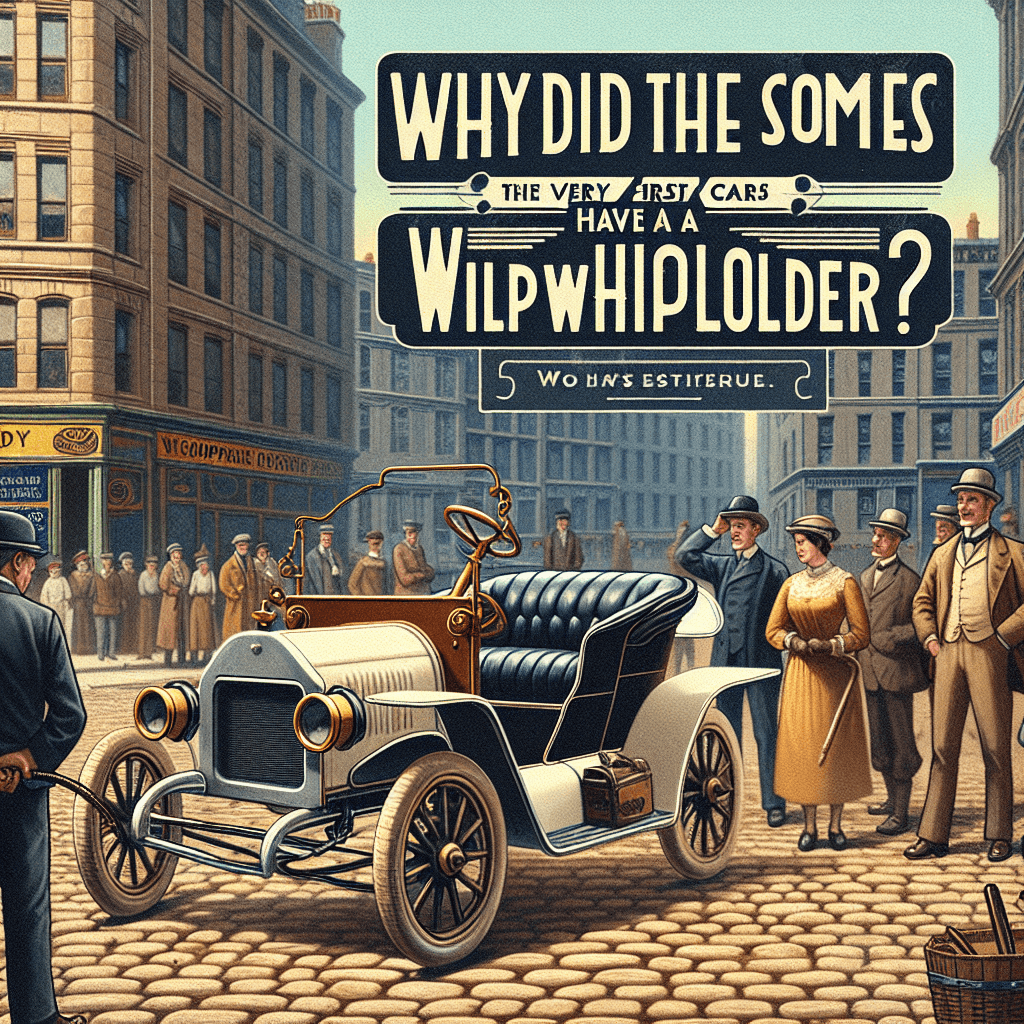 Why did some of the very first cars have a built-in whip holder?