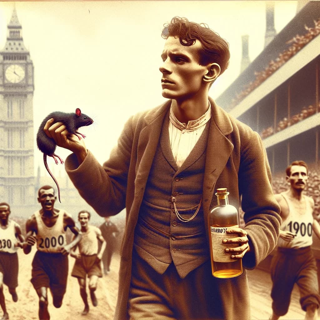 Why did the 1904 Olympic marathon winner consume a mixture of brandy and rat poison during the race?