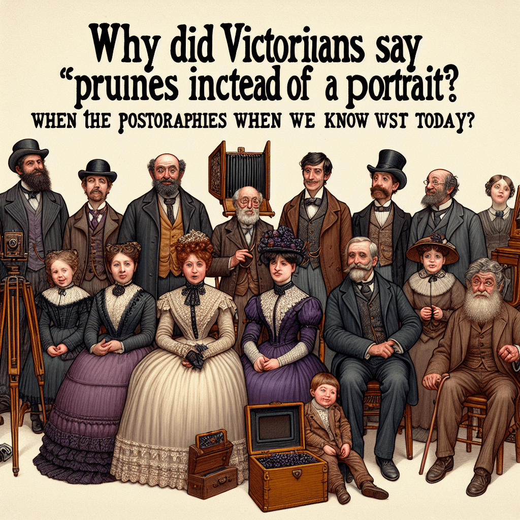 Why did Victorians say prunes instead of cheese when posing for a portrait?