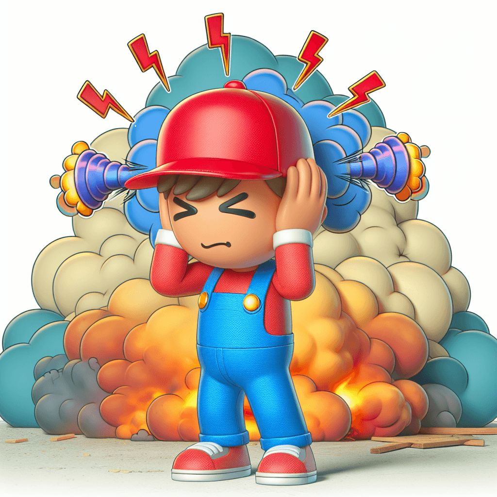 Why do cartoon characters hear a high-pitched ring after an explosion?