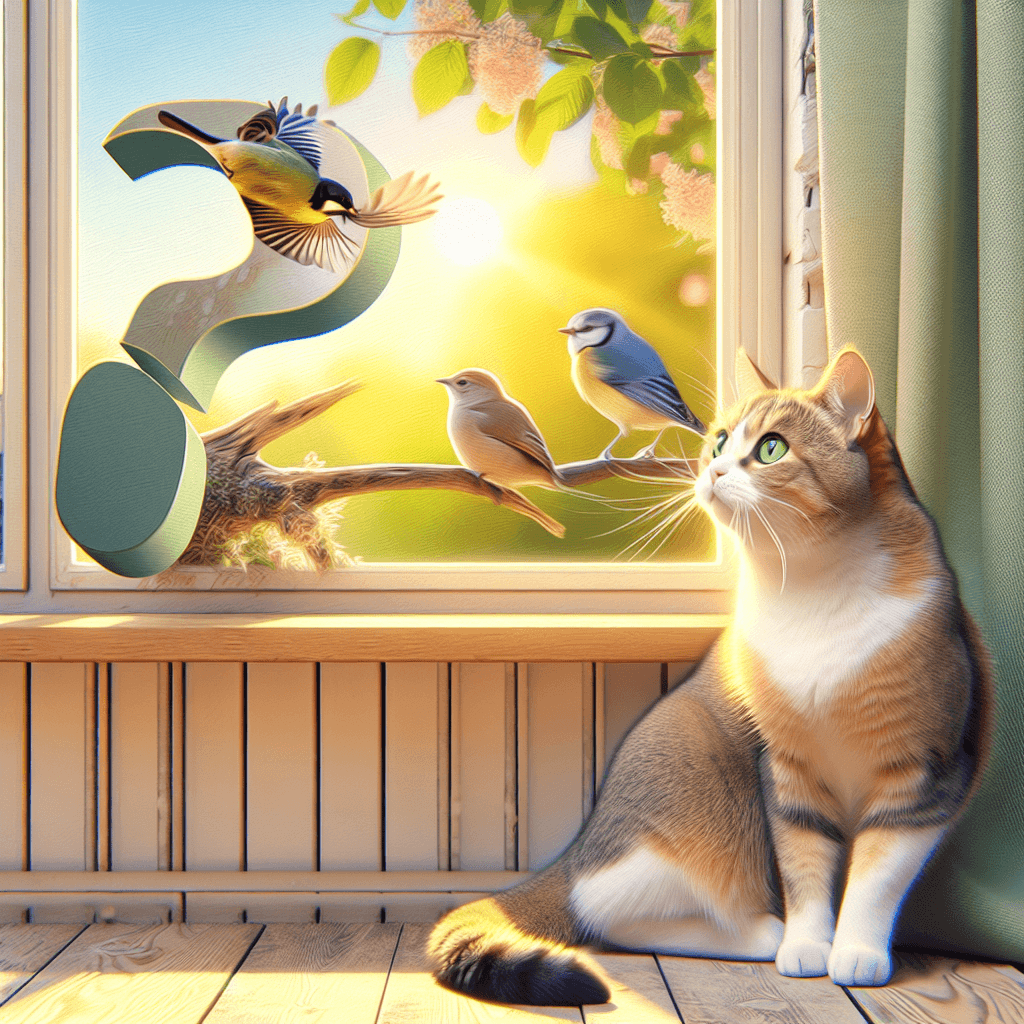 Why do cats make a strange chattering sound with their jaws while watching birds through a window?