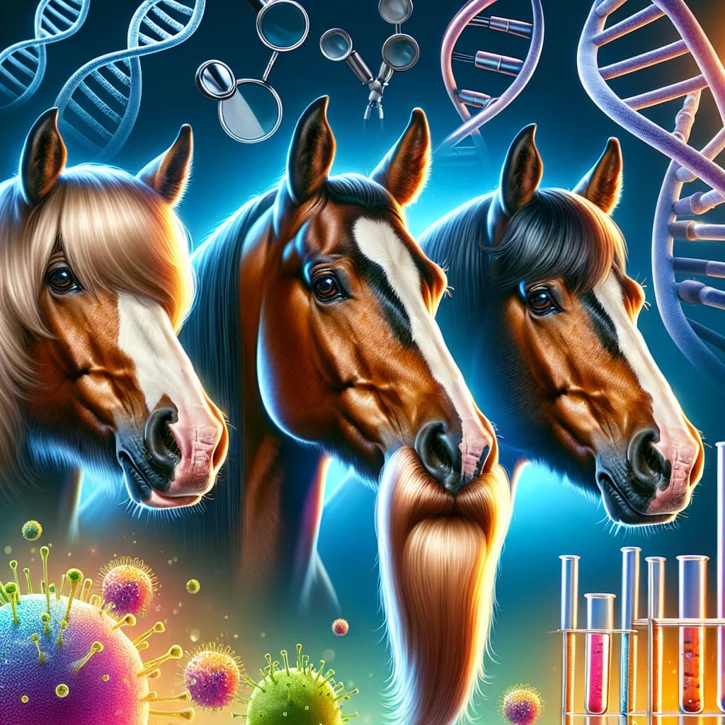 Why do certain horse breeds naturally grow a long thick mustache on their upper lip?