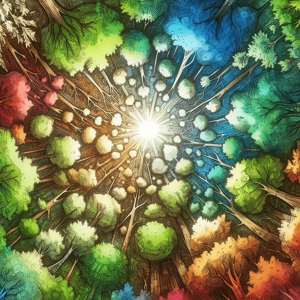 Why do certain species of trees exhibit crown shyness by leaving a gap between their topmost branches?