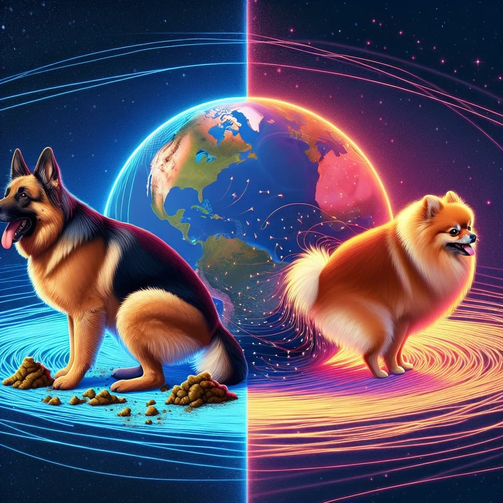 Why do dogs instinctively prefer to align their bodies with Earth’s north-south magnetic field while pooping?